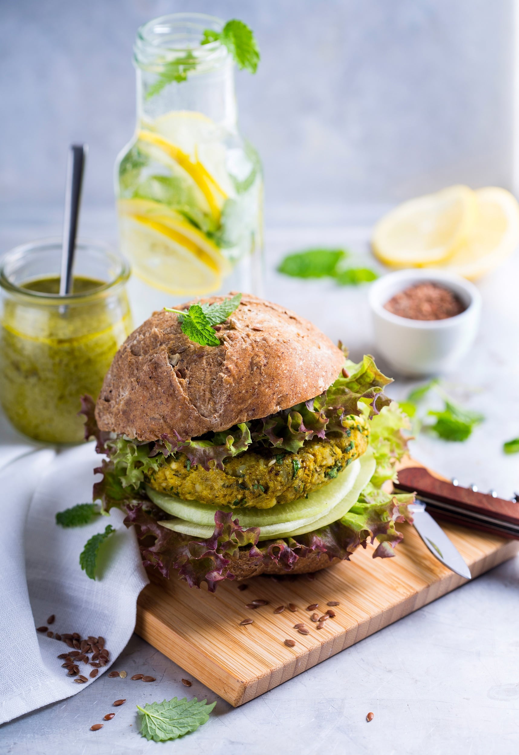 Hamburgers  made with plant based proteins, 